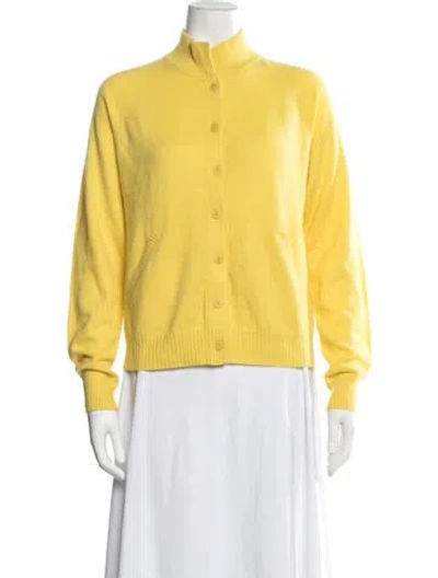 Pre-owned Amina Rubinacci Cashmere Mock Neck Sweater In Yellow