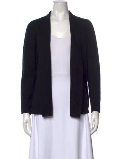 Pre-owned Amina Rubinacci Cashmere Open Front Sweater In Black