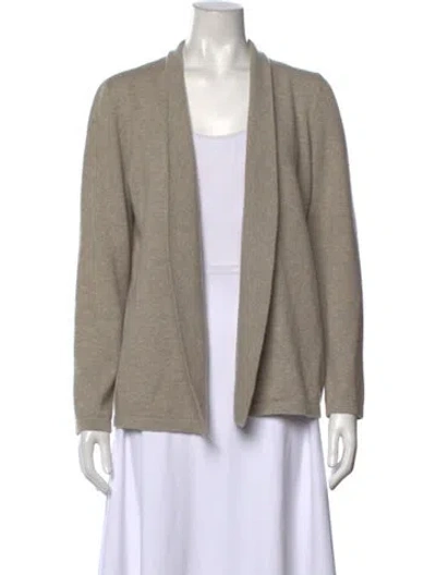 Pre-owned Amina Rubinacci Cashmere Open Front Sweater In Neutrals