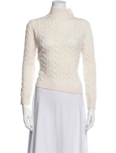 Pre-owned Amina Rubinacci Cashmere Patterned Sweater In Neutrals