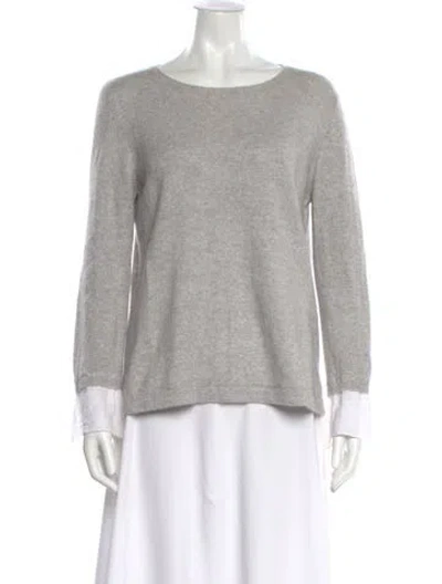 Pre-owned Amina Rubinacci Cashmere Scoop Neck Sweater In Gray