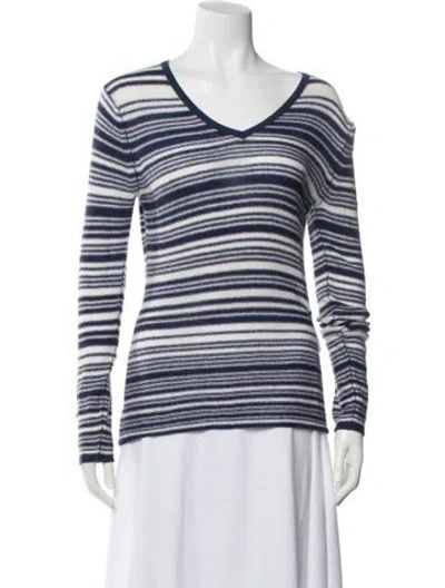 Pre-owned Amina Rubinacci Cashmere Striped Sweater In Multi