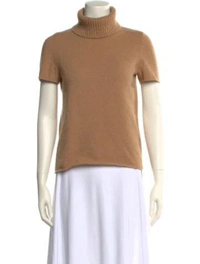 Pre-owned Amina Rubinacci Cashmere Turtleneck Sweater In Neutral