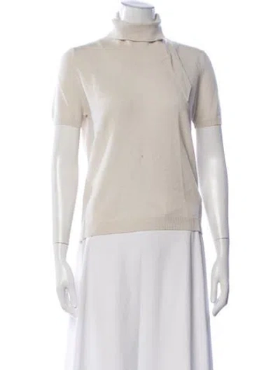 Pre-owned Amina Rubinacci Cashmere Turtleneck Sweater In Neutrals