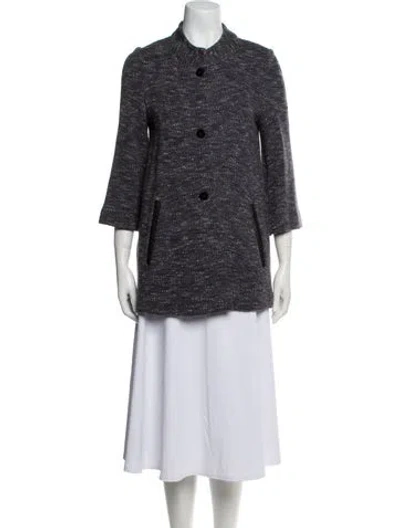 Pre-owned Amina Rubinacci Cashmere Tweed Pattern Jacket In Gray