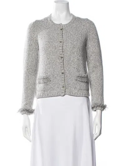 Pre-owned Amina Rubinacci Cashmere Tweed Pattern Jacket In Grey