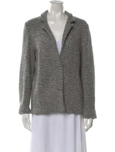 Pre-owned Amina Rubinacci Cashmere Tweed Pattern Sweater In Gray