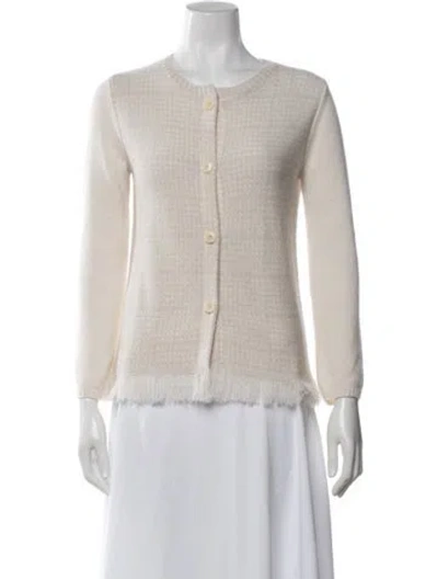 Pre-owned Amina Rubinacci Cashmere Tweed Pattern Sweater In Neutral
