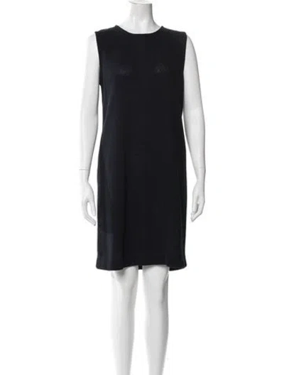 Pre-owned Amina Rubinacci Crew Neck Knee-length Dress In Blue