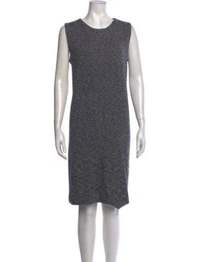 Pre-owned Amina Rubinacci Crew Neck Knee-length Dress In Grey