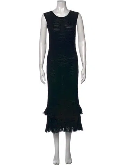 Pre-owned Amina Rubinacci Crew Neck Long Dress W/ Tags In Black