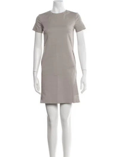Pre-owned Amina Rubinacci Crew Neck Mini Dress In Grey