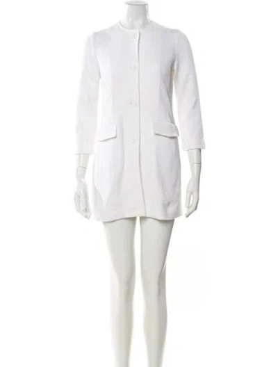 Pre-owned Amina Rubinacci Crew Neck Mini Dress In White