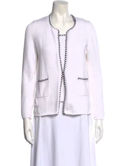 Pre-owned Amina Rubinacci Crew Neck Sweater In White