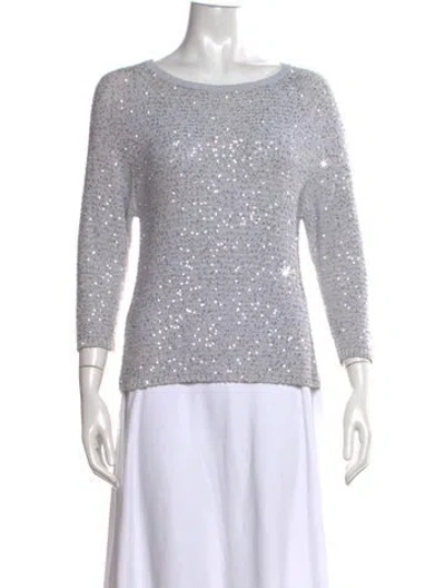 Pre-owned Amina Rubinacci Crew Neck Sweater In White