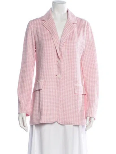 Pre-owned Amina Rubinacci Houndstooth Print Blazer In Pink