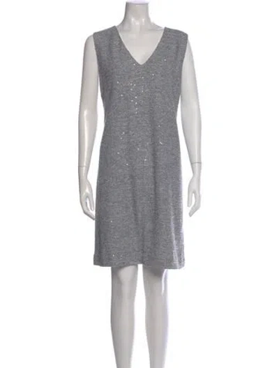 Pre-owned Amina Rubinacci Linen Knee-length Dress In Black