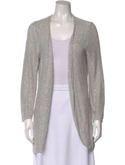 Pre-owned Amina Rubinacci Linen Open Front Sweater In Neutral