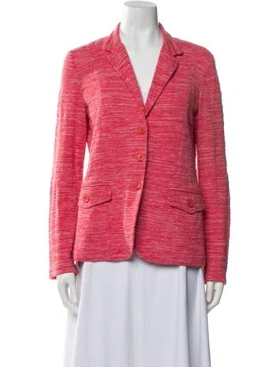 Pre-owned Amina Rubinacci Linen Striped Blazer In Red