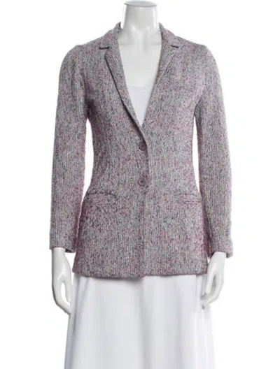 Pre-owned Amina Rubinacci Linen Tweed Pattern Blazer In Multi