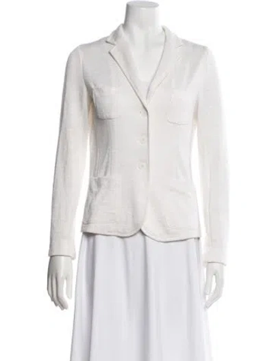 Pre-owned Amina Rubinacci Linen V-neck Sweater In White