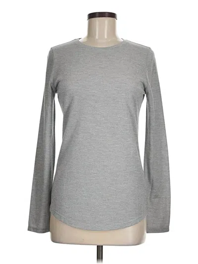 Pre-owned Amina Rubinacci Long Sleeve Top Gray Crew Neck Tops