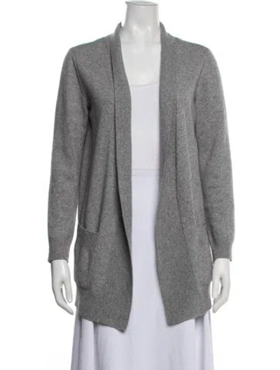 Pre-owned Amina Rubinacci Merino Wool Open Front Sweater In Gray
