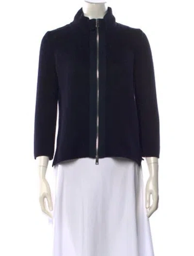 Pre-owned Amina Rubinacci Mock Neck Sweater In Blue