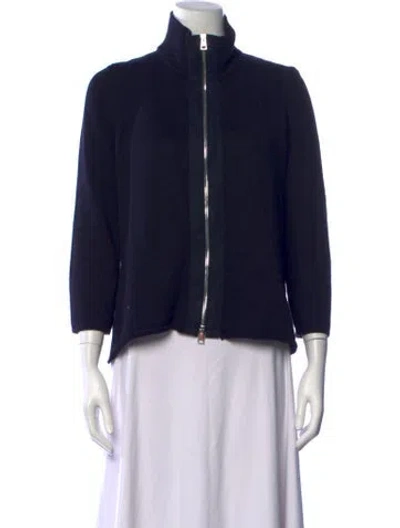 Pre-owned Amina Rubinacci Mock Neck Sweater In Blue