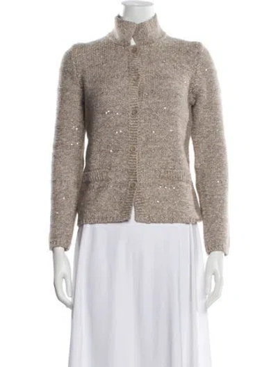 Pre-owned Amina Rubinacci Mock Neck Sweater W/ Tags In Neutrals