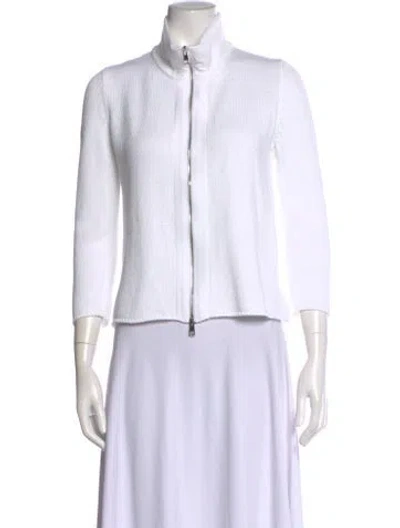 Pre-owned Amina Rubinacci Mock Neck Sweater In White