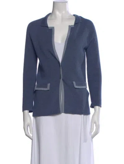 Pre-owned Amina Rubinacci Open Front Sweater In Blue