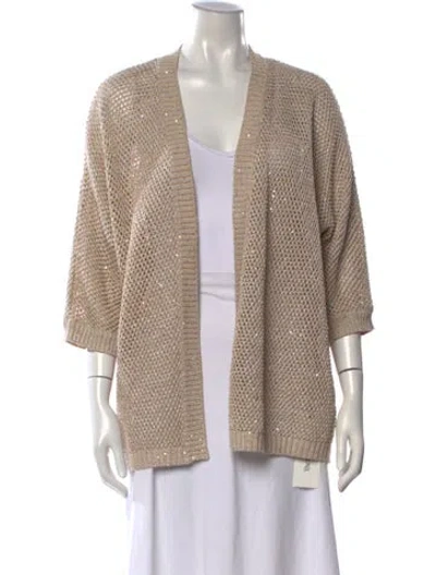 Pre-owned Amina Rubinacci Open Front Sweater In Neutrals
