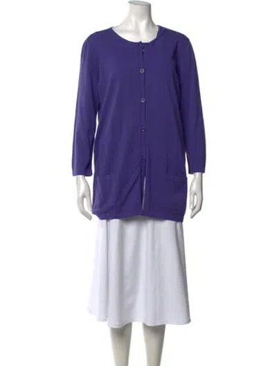 Pre-owned Amina Rubinacci Open Front Sweater In Purple
