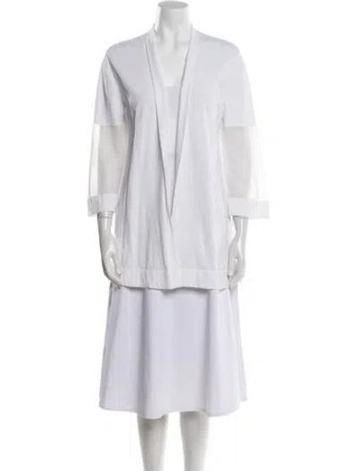 Pre-owned Amina Rubinacci Open Front Sweater In White