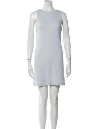 Pre-owned Amina Rubinacci Patterned Mini Dress In Blue