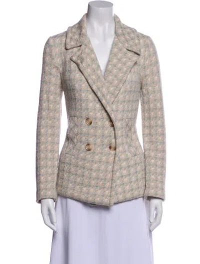 Pre-owned Amina Rubinacci Plaid Print Blazer In Neutral
