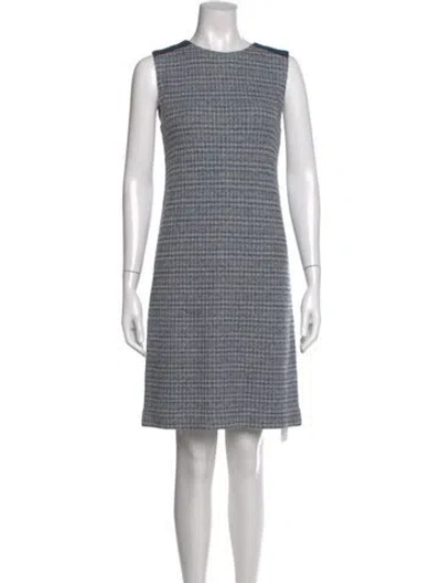 Pre-owned Amina Rubinacci Plaid Print Knee-length Dress In Blue