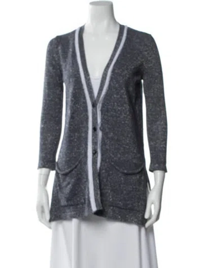 Pre-owned Amina Rubinacci Plunge Neckline Sweater In Blue