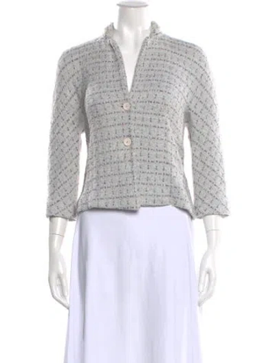 Pre-owned Amina Rubinacci Printed V-neck Sweater In Neutral