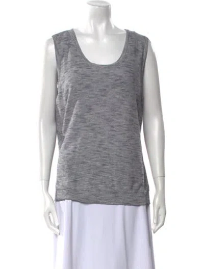 Pre-owned Amina Rubinacci Scoop Neck Sleeveless Top In Blue
