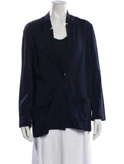 Pre-owned Amina Rubinacci Scoop Neck Sweater In Blue