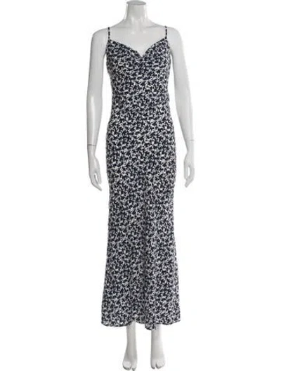 Pre-owned Amina Rubinacci Silk Long Dress In Blue