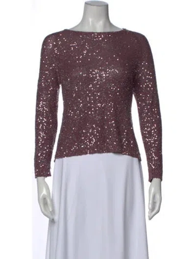 Pre-owned Amina Rubinacci Silk Patterned Sweater In Purple