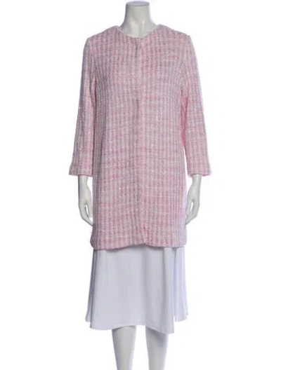 Pre-owned Amina Rubinacci Silk Tweed Pattern Jacket In Purple