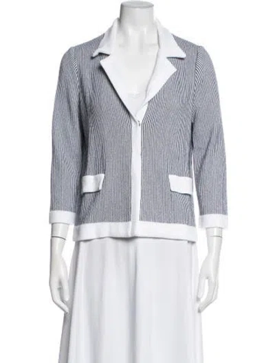 Pre-owned Amina Rubinacci Striped Blazer In Blue