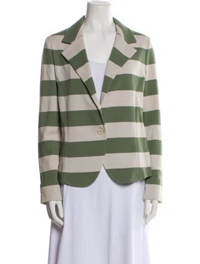Pre-owned Amina Rubinacci Striped Blazer In Green