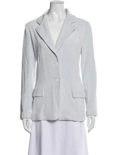 Pre-owned Amina Rubinacci Striped Blazer In White