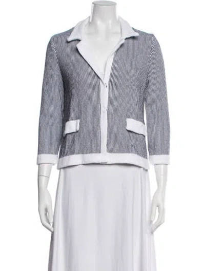 Pre-owned Amina Rubinacci Striped Jacket In White