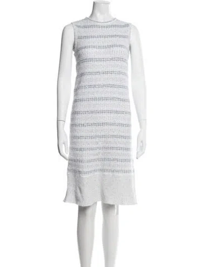 Pre-owned Amina Rubinacci Striped Knee-length Dress In White